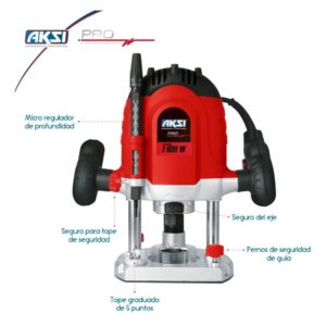 router para madera profesional aksi de 1600w de columna 190551