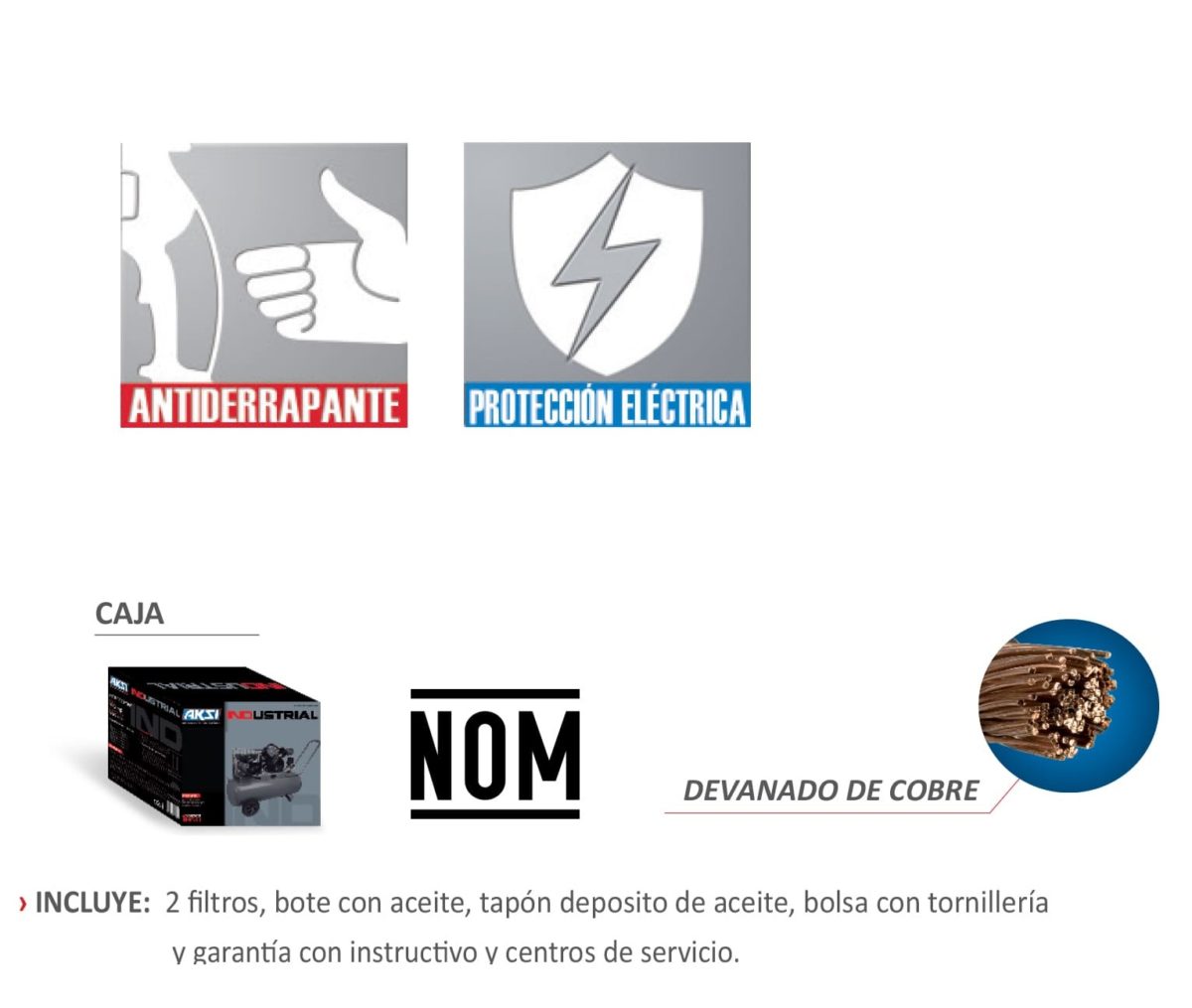Compresor Faja AKSI Industrial 60L 4HP 120V/240V 197631 4 Compresor Faja AKSI Industrial 60L 4HP 120V/240V 197631 - Imagen 4