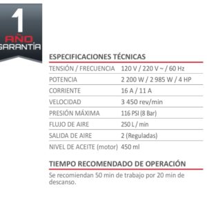 compresor de aire aksi industrial horizontal de faja 60 litros 120v 110v 240v bivoltaje 4hp 197631