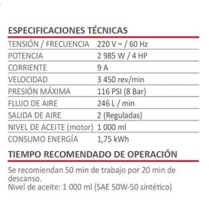 compresor de aire vertical industrial aksi 240l 4hp 197652 de faja