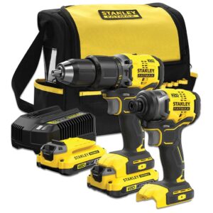 01 barreno taladro y atornillador de impacto stanley 20V brushless combo SBDI461D2S-B3