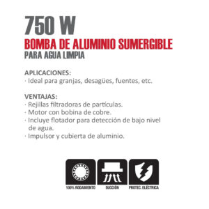 02 bomba sumergible aksi de 1 hp para uso rudo y alto caudal 750w para cisterna de aluminio