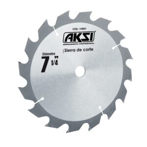 Disco Para Sierra Circular AKSI Madera 7-1/4" X 16T Dientes de carburo 118501, disco de sierra aksi para corte de madera general de 7-1/4 pulgadas x 16 dientes 16t 118105