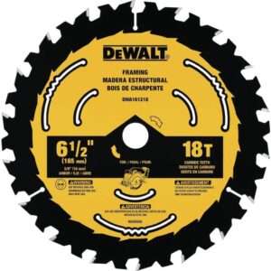 Disco de Sierra Circular DEWALT Madera 6-1/2" 18T DWA161218 Disco para Sierra Circular DEWALT 6 1/2" 6½" de 18 dientes 18TDWA161218