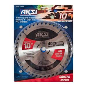 Disco de Sierra Circular AKSI Madera 10" X 40T Dientes de Carburo 118516 disco para sierra circular aksi para ingleteadora y sierra de mesa de 10 pulgadas x 40 dientes corte de madera 118516