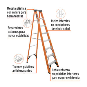escalera truper fibra de vidrio de 8' tipo tijera 100227 ferromaya quetzaltenango guatemala