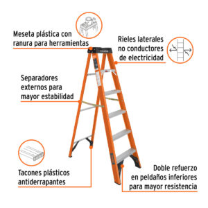 Escalera TRUPER Fibra de Vidrio Tipo Tijera 6' 100225