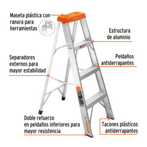 Escalera TRUPER tipo tijera tipo 2 4' 385LBS