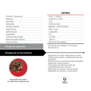 compresor aksi vertical de 50 litros linea industrial de 3,5hp 197641 ferromaya quetzaltenango guatemala