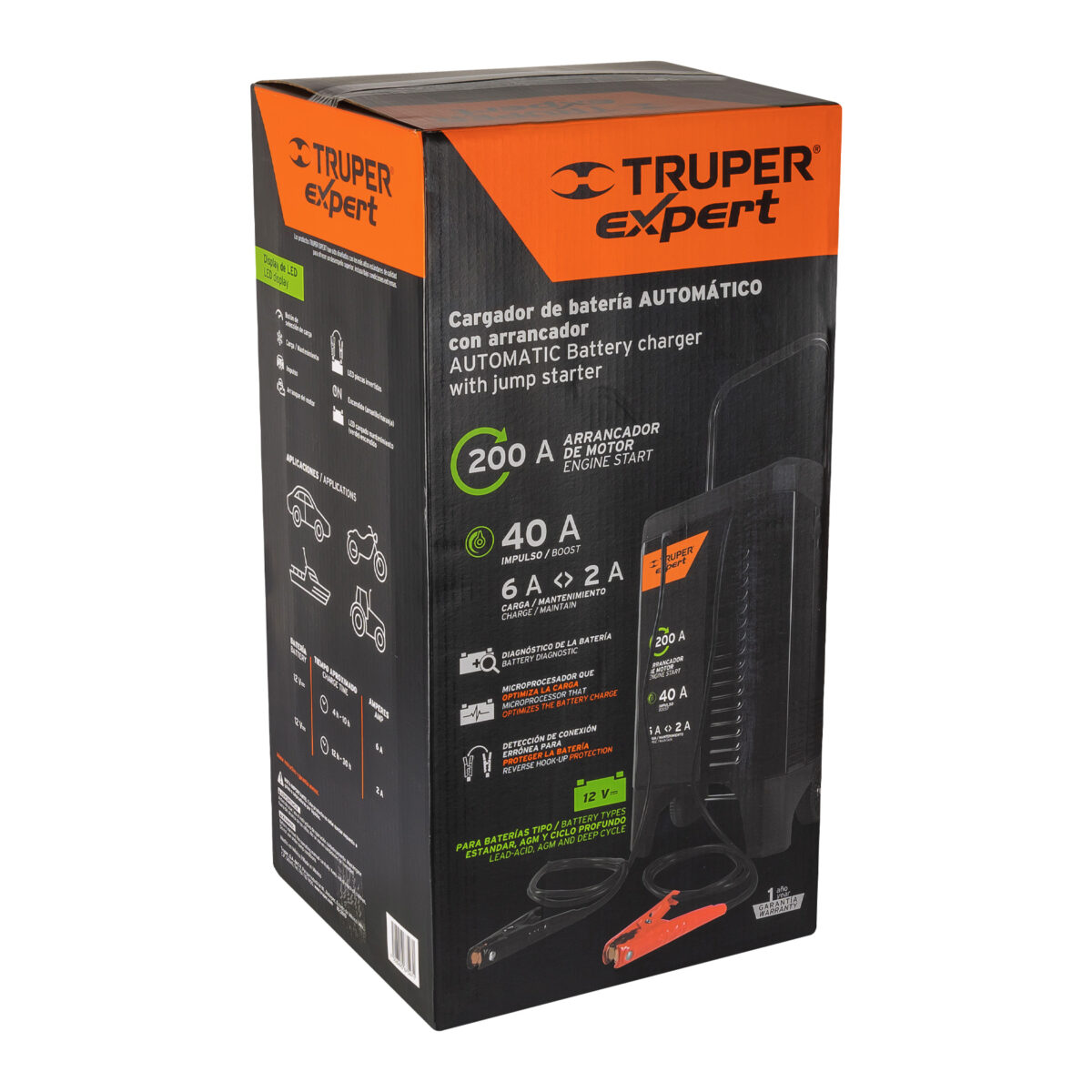 Cargador de Baterías TRUPER Expert con Arrancador 200A 12V 19589 5 cargador de baterías truper expert de 200A 12v 19589