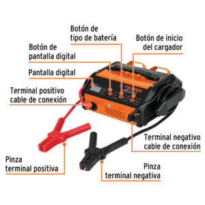 Cargador de Baterías TRUPER Expert con Arrancador 75A 12V 12889