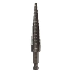 01 broca escalonada para metal, plastico, perfil, aluminio cobre IRWIN Uibit de 1-8 a 1-2 10231