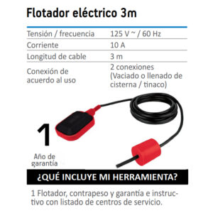 02 flotador electrico flote electronivel aksi de 3 metros doble funciona para tinaco o cisterna 191391