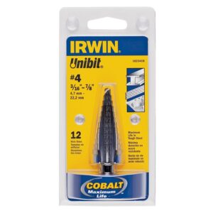 03 broca escalonada para metal aluminio cobre irwin 4 de 12 pasos 10234