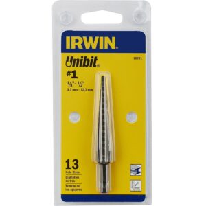 03 broca escalonada para metal, plastico, perfil, aluminio cobre IRWIN Uibit de 1-8 a 1-2 10231