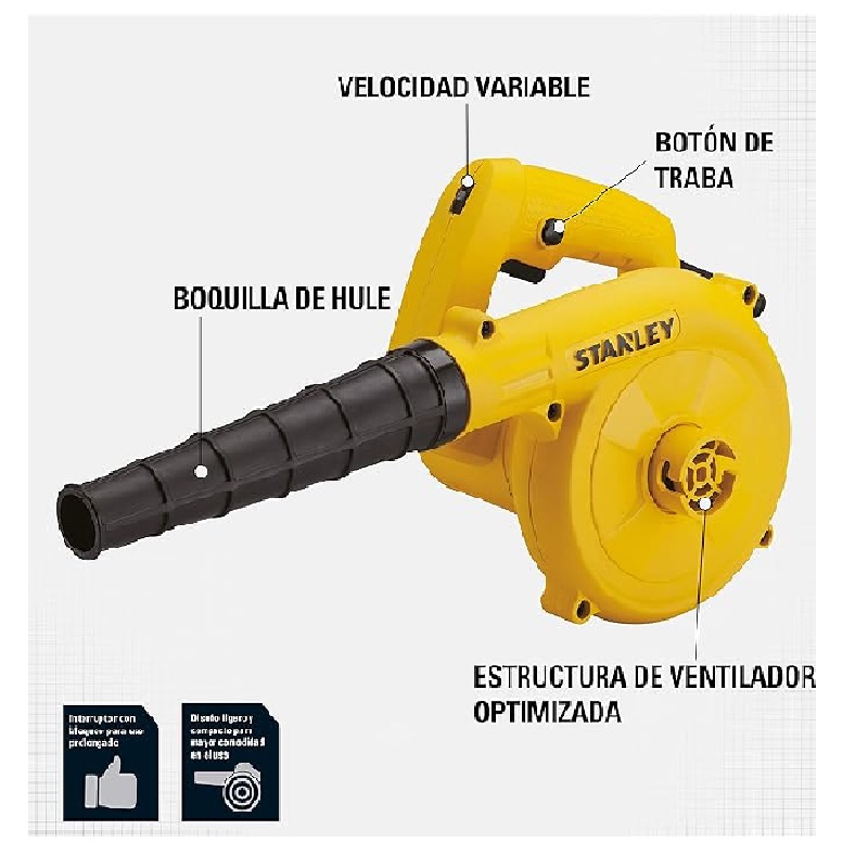 Aspiradora Sopladora STANLEY Portátil 600W STPT600-B3 3 Aspiradora Sopladora STANLEY Portátil 600W STPT600-B3 - Imagen 3