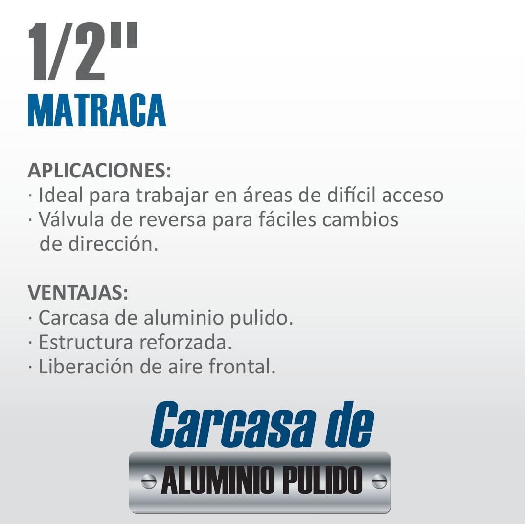 Ratchet Neumático AKSI Raíz 1/2" 67Nm 198202 4 Ratchet Neumático AKSI Raíz 1/2" 67Nm 198202 - Imagen 4
