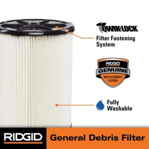 filtro de repuesto para aspiradora ridgid quicklock de 1 capa de papel vf4000 03