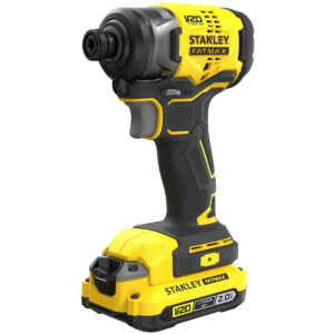 02 Atornillador de impacto inalambrica stanley 20v con 2 baterias, cargador y estuche sbi810d2k-b3 atornilladora