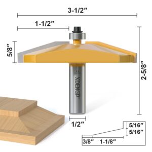 02 cuchilla broca para router frizado frisado de panel de puerta de xdengp 3-1-2 pulgada