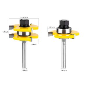 02 cuchilla fresa para router broca kowood para machimbrador union hembra y macho raiz 1-4 x 1-2