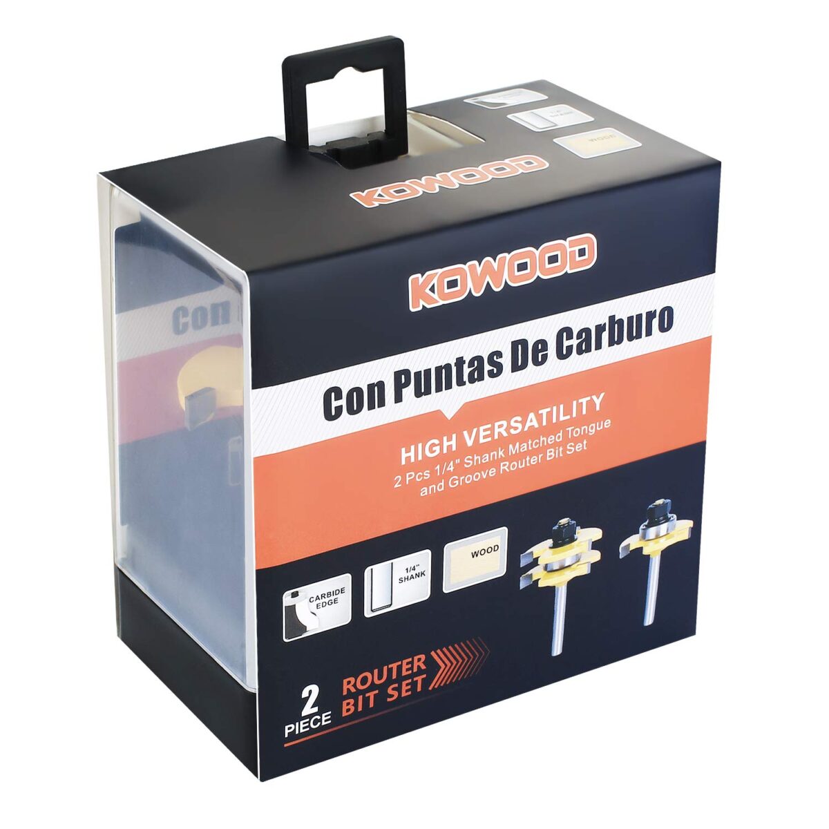 Juego de Cuchillas para Router KOWOOD Broca o Fresa Machimbrado Raíz 1/4" 2 Piezas 1/4" X 1/2" 3 03 cuchilla fresa para router broca kowood para machimbrador union hembra y macho raiz 1-4 x 1-2