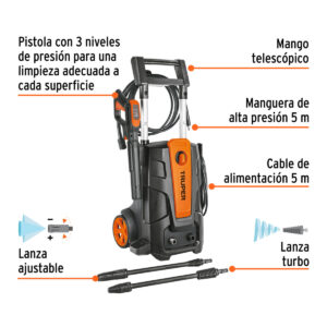 02 hidrolavadora eléctrica truper electrica 2000 psi 2.6hp 2000w 101595 02