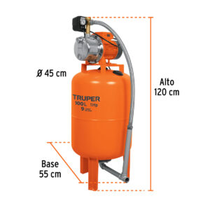 04 bomba truper hidroneumatica truper hidroneumatico 100L 100 L litros 1HP vertical HIDR-1X100