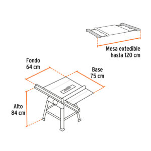 06 sierra de mesa truper sierra de banco 10 pulgadas con mesa extensible extendible y base 1900w 101796