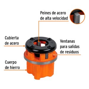 D-850-1-2 tarraja dado truper para rosca de tubo npt 1-2 13074 02
