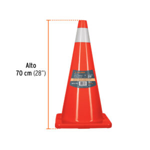 cono truper de señalizacion vial anaranjado 70cm 28 pulgadas reflectivo reflectante truper 13123