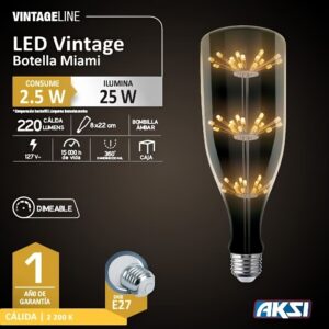 foco vintage led aksi decorativo luz calida dimeable estilo botella para decoración regulable 122142 03