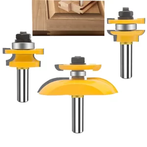 01 juego de cuchillas para fabricar puertas juego de 3 piezas union y panel riel hacer puertas con router rauter o trompo 4390317