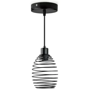 01 lampara colgante decorativa luminario aksi spring tipo resorte estilo moderno y elegante negro ovalo 125161 guatemala