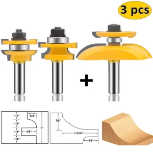 05 juego de cuchillas para fabricar puertas juego de 3 piezas union y panel riel hacer puertas con router rauter o trompo 4390317