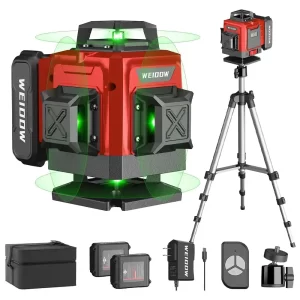 Nivel Láser Autonivelante 4D WEIDDW 16 Líneas 360, Nivel láser 4D, Nivel láser autonivelante, Láser verde profesional, Herramienta de construcción, Nivelador de pisos y azulejos, Nivel láser con batería recargable, Equipos de decoración y acabado, Nivelador profesional, Nivel láser 360 grados