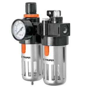 01 filtro truper para compresor trampa de agua y lubricador con manometro y regulador para humedad de aire UNI-LL-1-4 19238 para aceite ferromaya