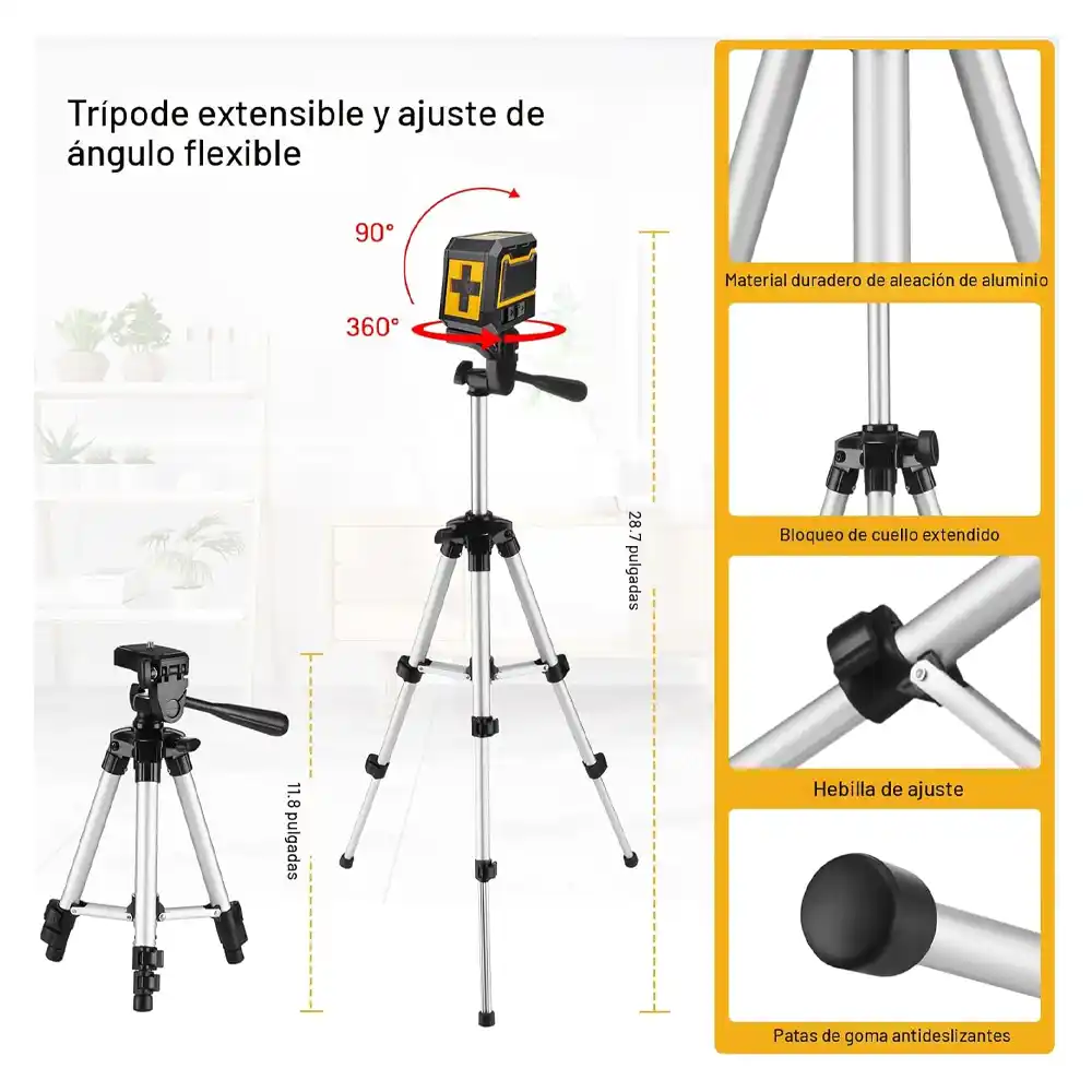 Nivelador Laser Lineas Cruzadas Verdes Autonivelante con Tripode 2 Nivelador Laser Líneas Cruzadas Verdes Autonivelante con Trípode, Nivel láser, Láser verde, Nivel de construcción, Autonivelante, Alineación profesional, Nivel de azulejos, Construcción y remodelación