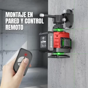 01 Nivelador láser 4D WEIDDW 360 grados Autonivelante 16 Líneas de Alta Visibilidad Verde, nivelador láser 4D, nivel láser 16 líneas, nivel láser autonivelante, nivel láser pared pisos azulejos, nivel láser interior y exterior, FerroMaya Guatemala