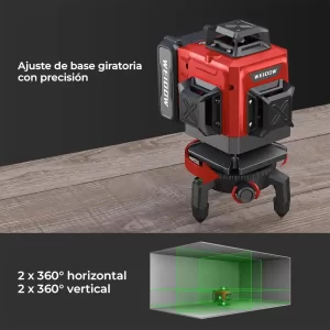 01 Nivelador láser 4D WEIDDW 360 grados Autonivelante 16 Líneas de Alta Visibilidad Verde, nivelador láser 4D, nivel láser 16 líneas, nivel láser autonivelante, nivel láser pared pisos azulejos, nivel láser interior y exterior, FerroMaya Guatemala