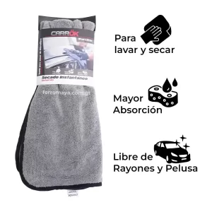 Toalla de Microfibra CarrOk 90x60 cm, toalla de microfibra, toalla automotriz, accesorios para car wash, toalla de secado rápido, toalla para secar autos, detailing automotriz, paño absorbente, limpieza de autos, accesorios automotrices, toalla grande