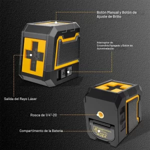 Nivelador Laser Líneas Cruzadas Verdes Autonivelante con Trípode, Nivel láser, Láser verde, Nivel de construcción, Autonivelante, Alineación profesional, Nivel de azulejos, Construcción y remodelación
