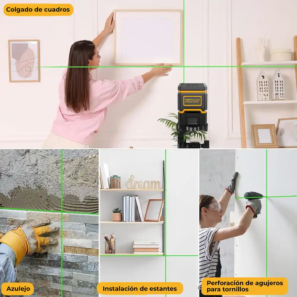 Nivelador Laser Lineas Cruzadas Verdes Autonivelante con Tripode 7 Nivelador Laser Líneas Cruzadas Verdes Autonivelante con Trípode, Nivel láser, Láser verde, Nivel de construcción, Autonivelante, Alineación profesional, Nivel de azulejos, Construcción y remodelación