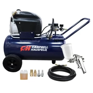 Compresor de Aire Campbell Hausfeld 50 Litros 120V 2 HP con Pistola y Manguera DC500100DI, Compresor de aire, Campbell Hausfeld, Compresor 50 litros, Pintura automotriz, Flujos de aire estables, compresor de aire 2 HP, Presión máxima 125 PSI, Guatemala, Ferromaya