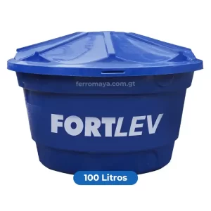 Tanque de Agua FORTLEV de 100 Litros con Tapa Hermética de Polietileno, Deposito de agua, Caja de agua, Tanque de agua, soluciones de almacenamiento, Almacenamiento de agua, deposito de agua guatemala, Ferromaya, Riego