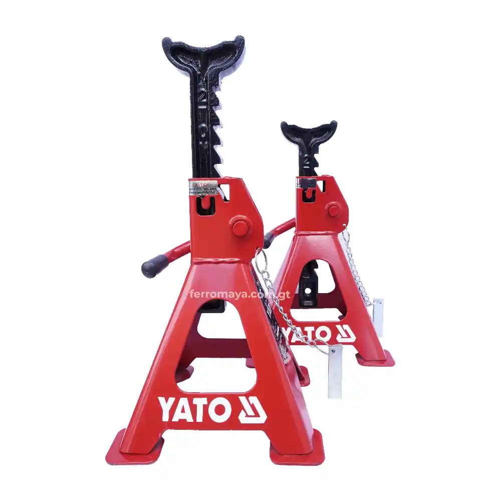 Torres para Auto YATO 2 Toneladas Soporte Mecánico 2 piezas YT 17310 1 Torre para Auto 2 Toneladas YATO Soporte Mecánico Seguro y Resistente 2 piezas, juego de torres para carro, caballete para carro, soporte mecánico para auto, mantenimiento de autos, taller mecanico, reparación de vehículos, soporte para suspensión Ferromaya guatemala