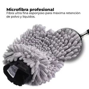 Guante de Microfibra CarrOk con Doble Textura 27×21cm Súper Absorbente Multiuso, Guante de limpieza, Guante para auto, Guante absorbente, Accesorio de limpieza, Limpieza automotriz, car wash, Limpieza hogar, Guante lavable