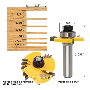 Set de brocas YAKAMOZ para router 6 Piezas, Brocas para router, cuchillas para router ajustables cortadores para router, cuchillas para Molduras y ranuras, Brocas para molduras de madera, Accesorios para router, cuchillas para molduras decorativas, Guatemala, Ferromaya
