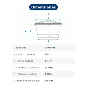 Tanque de Agua FORTLEV de 100 Litros con Tapa Hermética de Polietileno, Deposito de agua, Caja de agua, Tanque de agua, soluciones de almacenamiento, Almacenamiento de agua, deposito de agua guatemala, Ferromaya, Riego