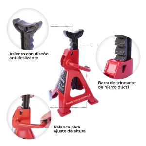 Torre para Auto 2 Toneladas YATO Soporte Mecánico Seguro y Resistente 2 piezas, juego de torres para carro, caballete para carro, soporte mecánico para auto, mantenimiento de autos, taller mecanico, reparación de vehículos, soporte para suspensión Ferromaya guatemala